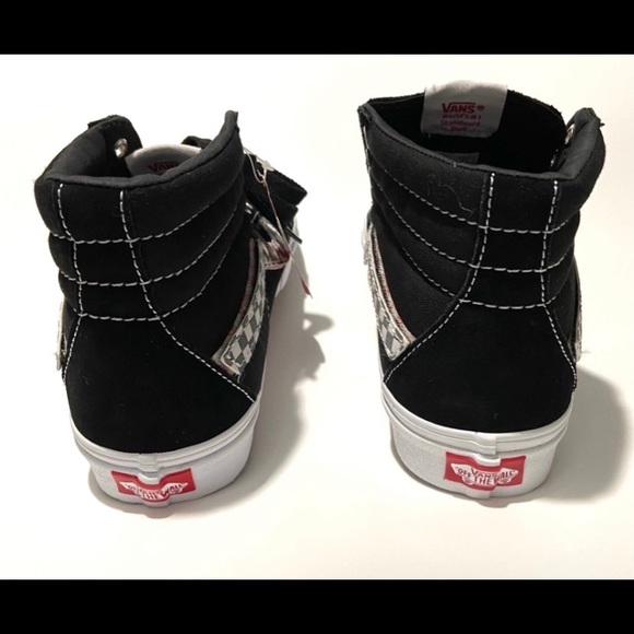 Vans Sk8-Hi Black Checkered Removable Logo Strip Women’s 8 & 8.5 - Picture 4 of 9